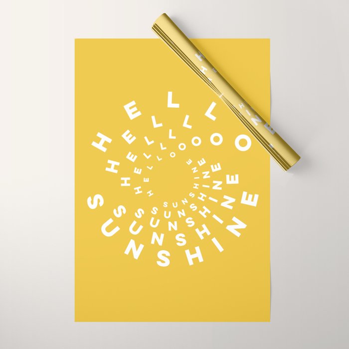 Hello Sunshine #positivity #typography Wrapping Paper Gallery Image 1