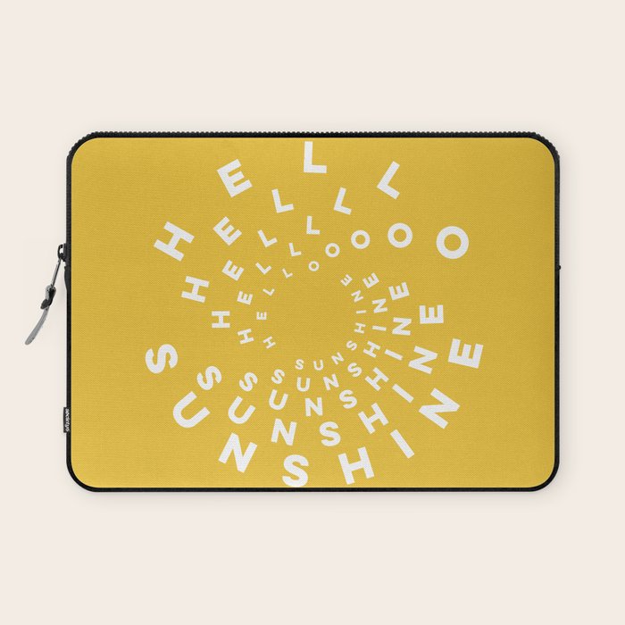 Hello Sunshine #positivity #typography Laptop Sleeve Gallery Image 1