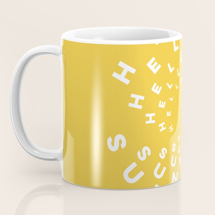 Hello Sunshine #positivity #typography Coffee Mug Gallery Image 3