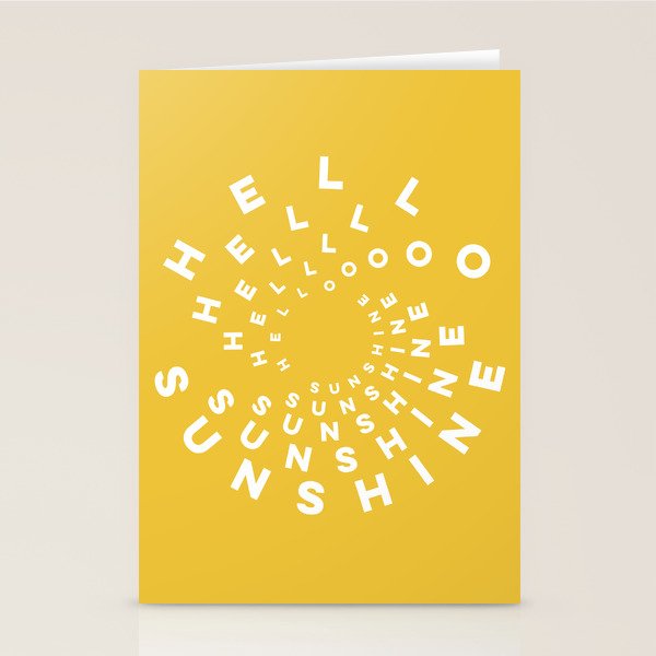 Hello Sunshine #positivity #typography Stationery Card Gallery Image 2