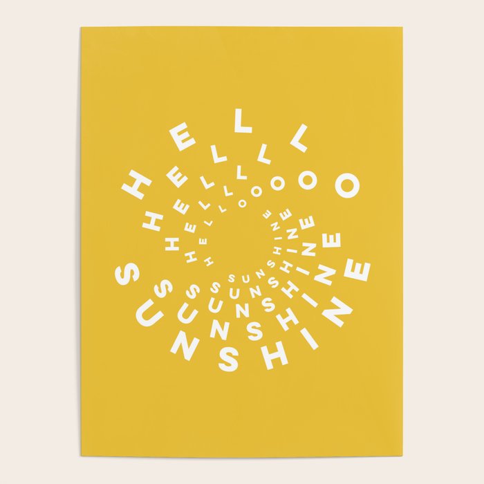 Hello Sunshine #positivity #typography Poster Gallery Image 1