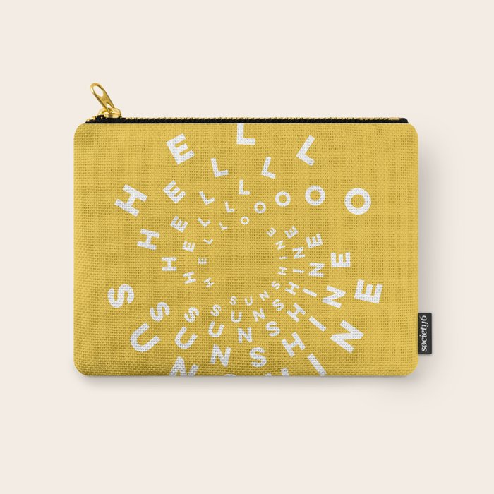 Hello Sunshine #positivity #typography Carry All Pouch Gallery Image 1