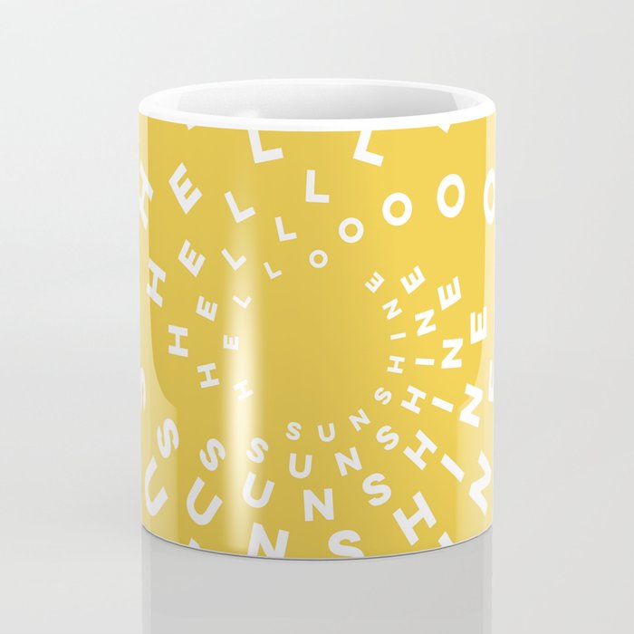 Hello Sunshine #positivity #typography Coffee Mug Gallery Image 4