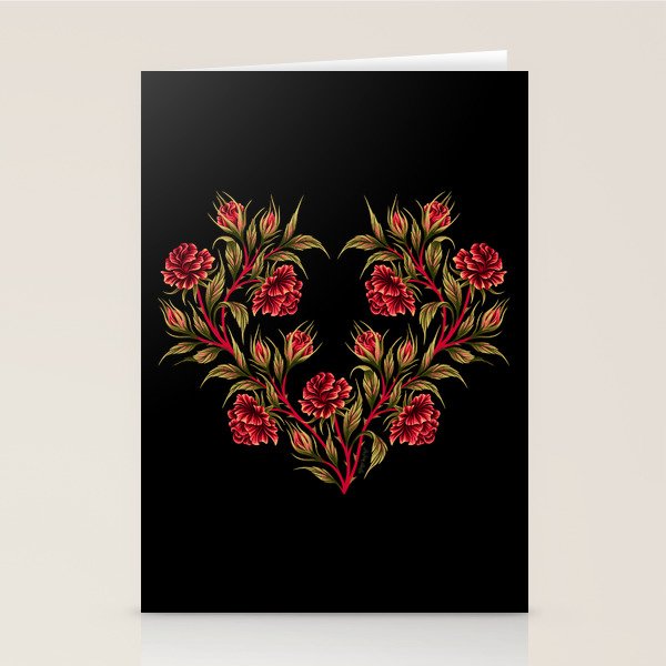 Rose - Red / Green Stationery Card Gallery Image 1