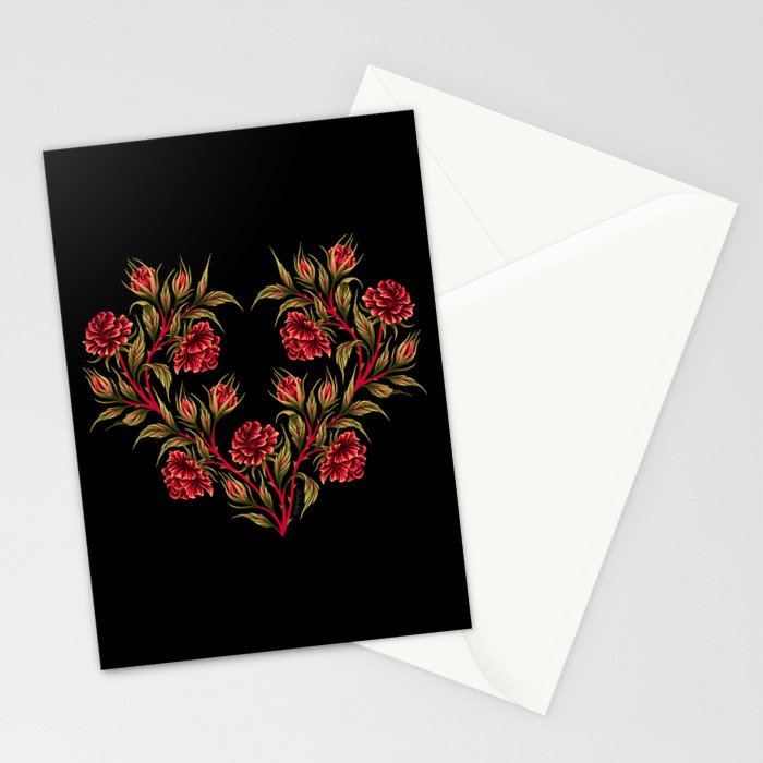 Rose - Red / Green Stationery Card Gallery Image 2