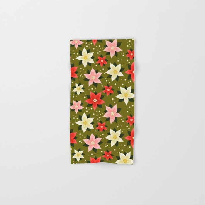 Poinsettia Pattern Bath Towel Gallery Image 1