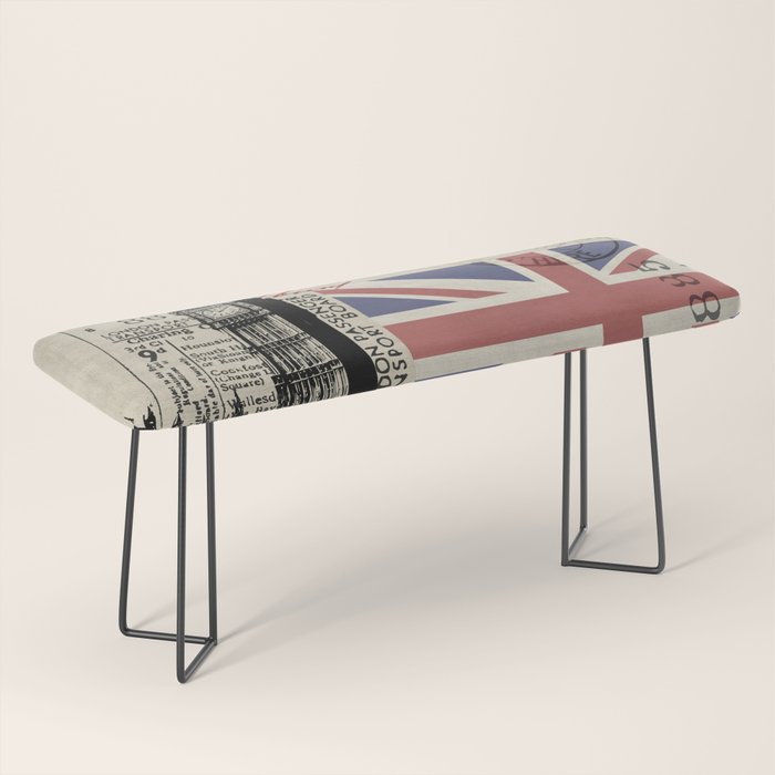 London Great Britain Big Ben Flag Collage Bench Gallery Image 1