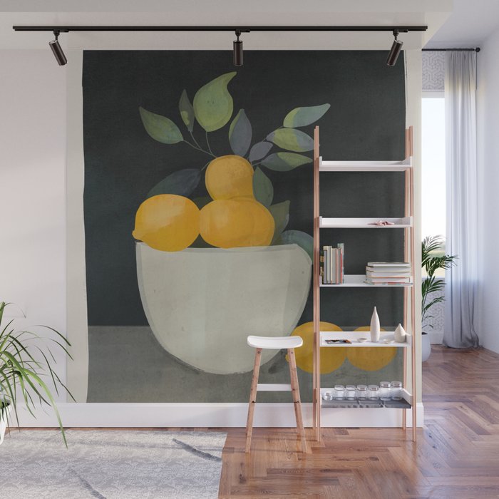 Bowl of Lemons Wall Mural Gallery Image 1