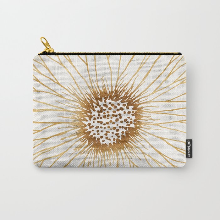 Gold Sunflower Drawing Carry All Pouch Gallery Image 1