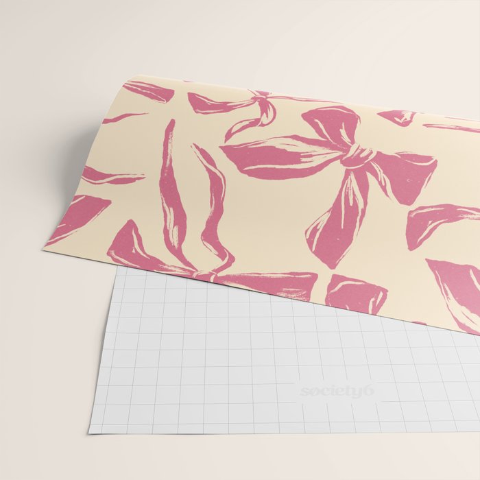 Pink bow pattern Wrapping Paper Gallery Image 2