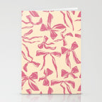 Pink bow pattern Stationery Card Gallery Image 2