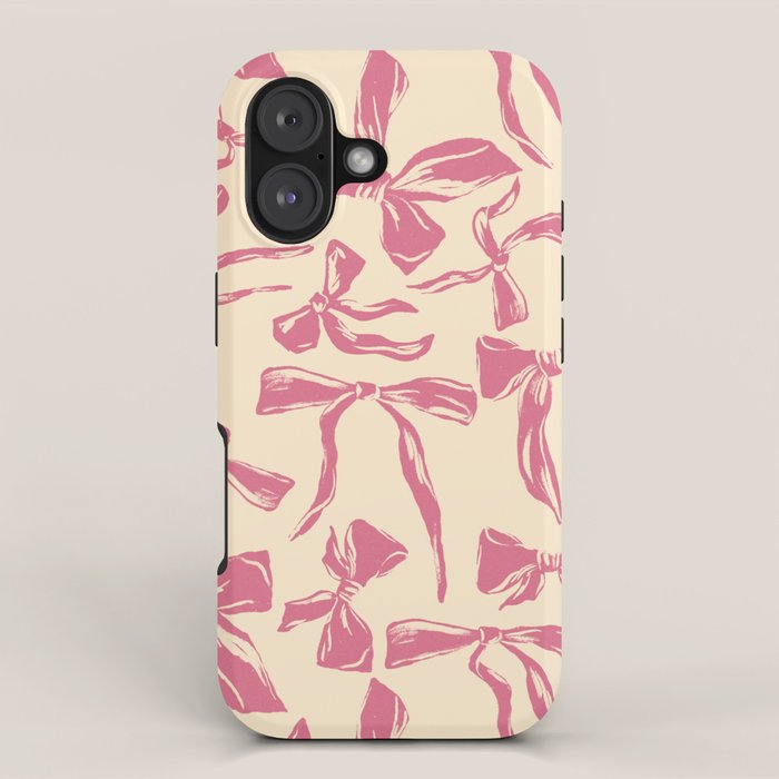 Pink bow pattern iPhone Case