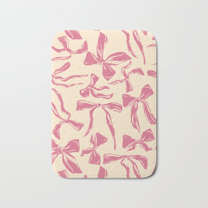 Pink bow pattern Bath Mat Gallery Image 1