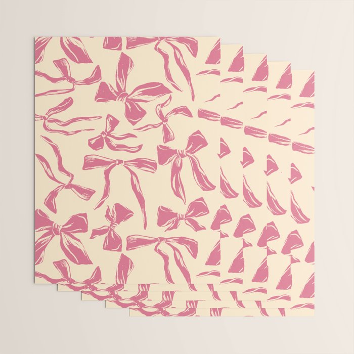 Pink bow pattern Wrapping Paper Gallery Image 3
