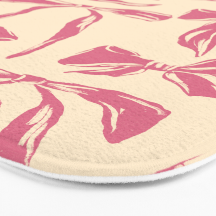 Pink bow pattern Bath Mat Gallery Image 3