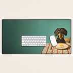 Dachshund Waiting For Breakfast Desk Mat Gallery Image 1
