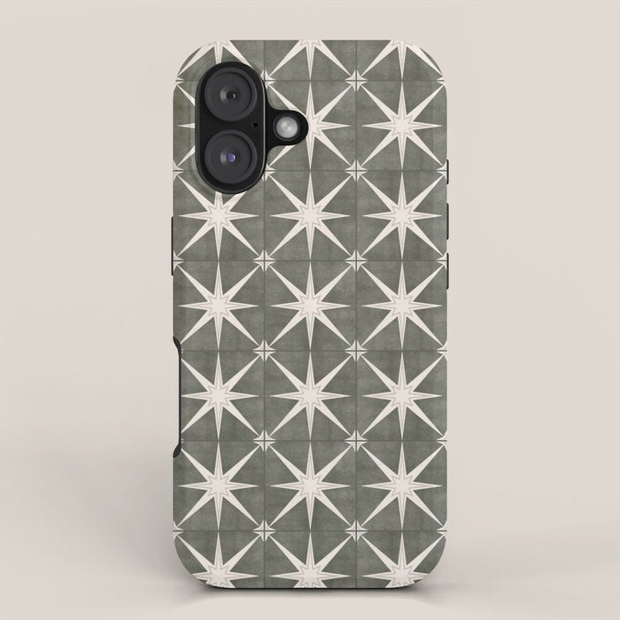 arlo star tile - olive iPhone Case Gallery Image 1