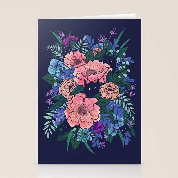 Wild Flowers (on Blue) Stationery Card Gallery Image 2