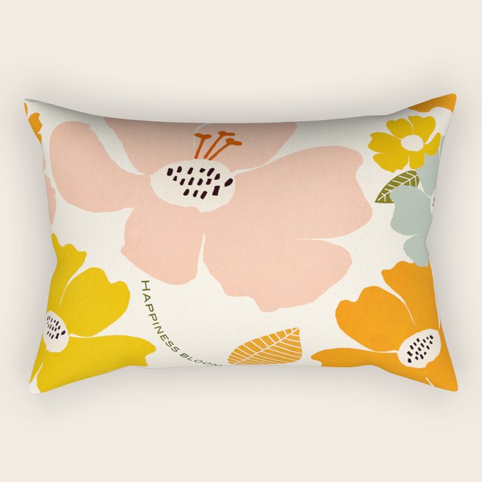 Happiness blooms Rectangular Pillow Gallery Image 1