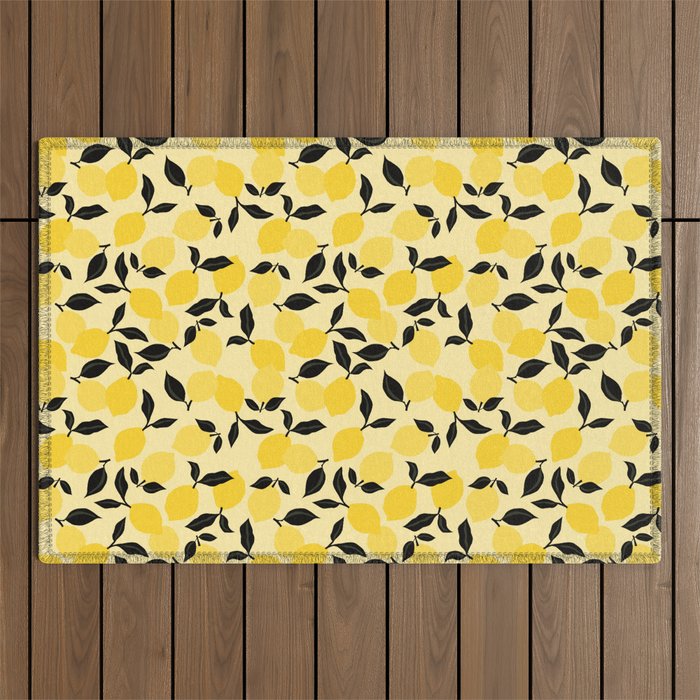 Seamless Citrus Pattern / Lemons Outdoor Rug Gallery Image 1