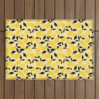Seamless Citrus Pattern / Lemons Outdoor Rug Gallery Image 1
