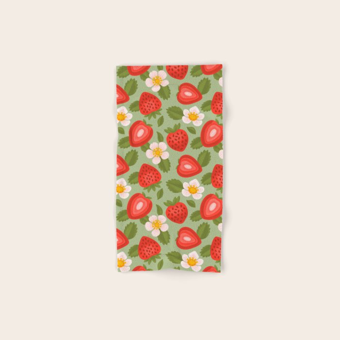 Strawberry Pattern - Amalfi Coast Cocktails Bath Towel Gallery Image 1