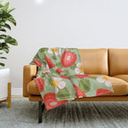 Strawberry Pattern - Amalfi Coast Cocktails Throw Blanket Gallery Image 1