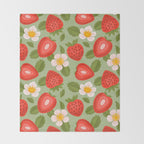 Strawberry Pattern - Amalfi Coast Cocktails Throw Blanket Gallery Image 2