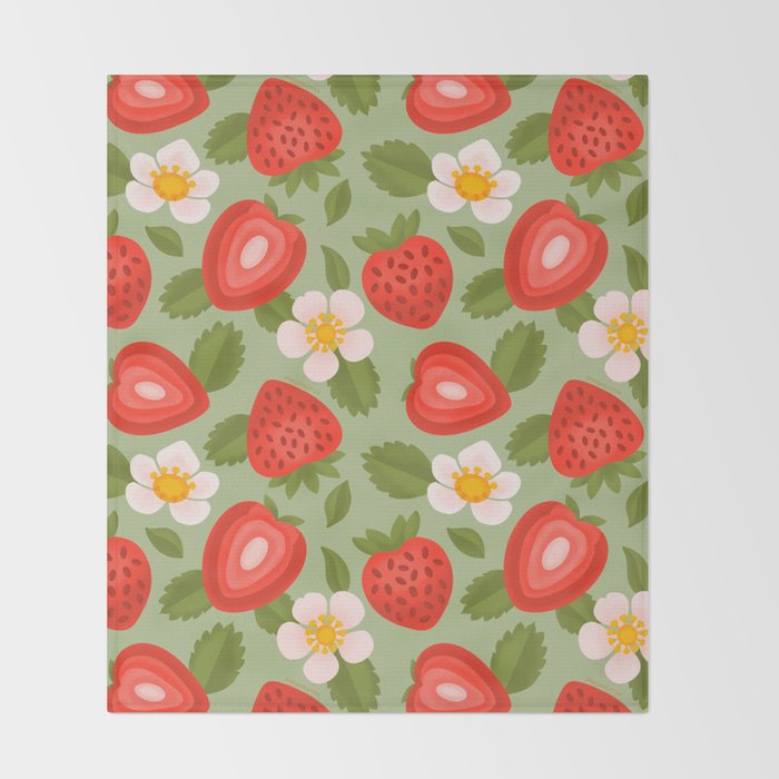 Strawberry Pattern - Amalfi Coast Cocktails Throw Blanket Gallery Image 2