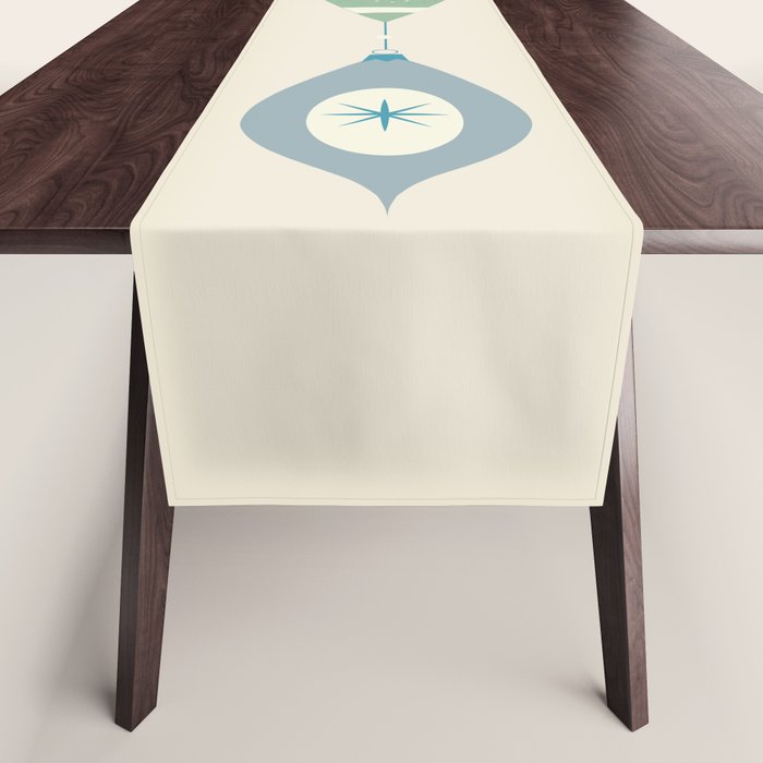 Mid Century Modern Christmas Baubles Table Runner Gallery Image 1