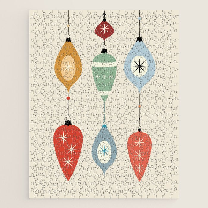 Mid Century Modern Christmas Baubles Jigsaw Puzzle Gallery Image 1