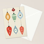 Mid Century Modern Christmas Baubles Stationery Card Gallery Image 2