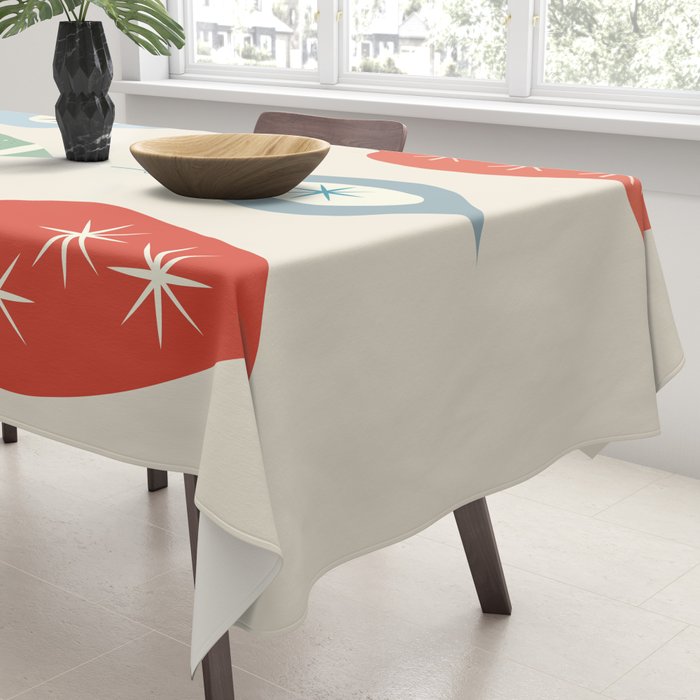 Mid Century Modern Christmas Baubles Tablecloth Gallery Image 3