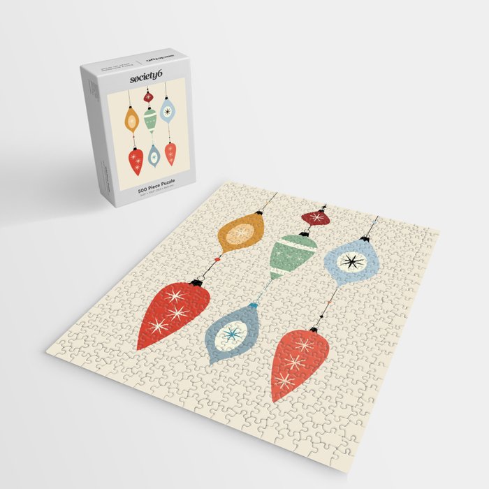 Mid Century Modern Christmas Baubles Jigsaw Puzzle Gallery Image 2