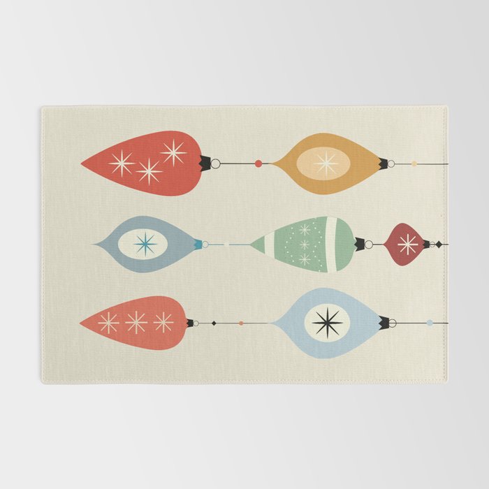 Mid Century Modern Christmas Baubles Rug Gallery Image 2