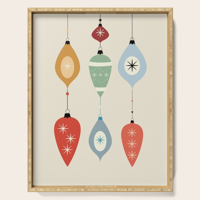 Mid Century Modern Christmas Baubles Serving Tray Gallery Image 1