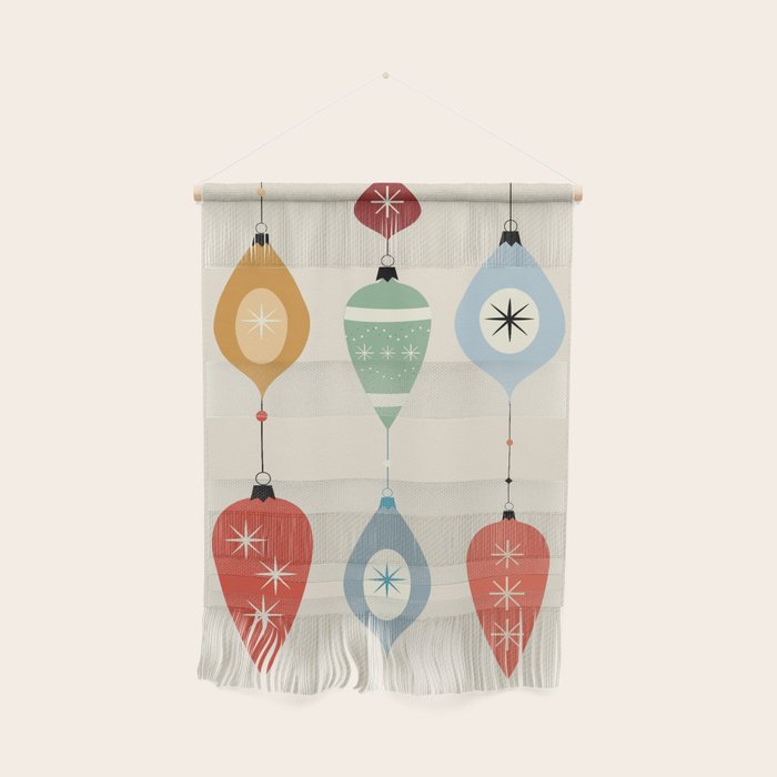 Mid Century Modern Christmas Baubles Wall Hanging Gallery Image 1