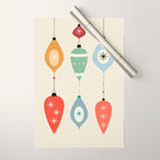 Mid Century Modern Christmas Baubles Wrapping Paper Gallery Image 1