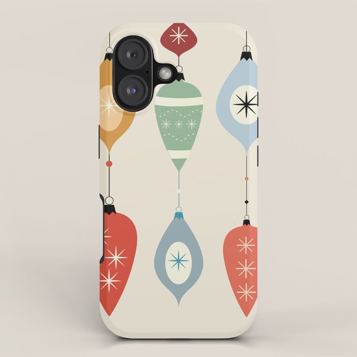 Mid Century Modern Christmas Baubles iPhone Case Gallery Image 1