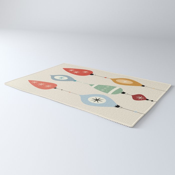 Mid Century Modern Christmas Baubles Rug Gallery Image 3