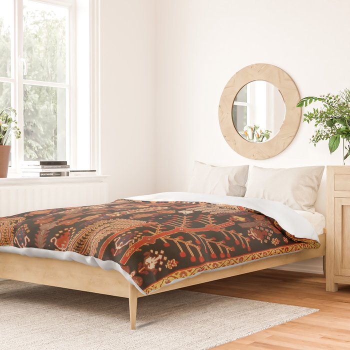 Bakhtiari Antique Persian Rug Print Duvet Cover Gallery Image 2