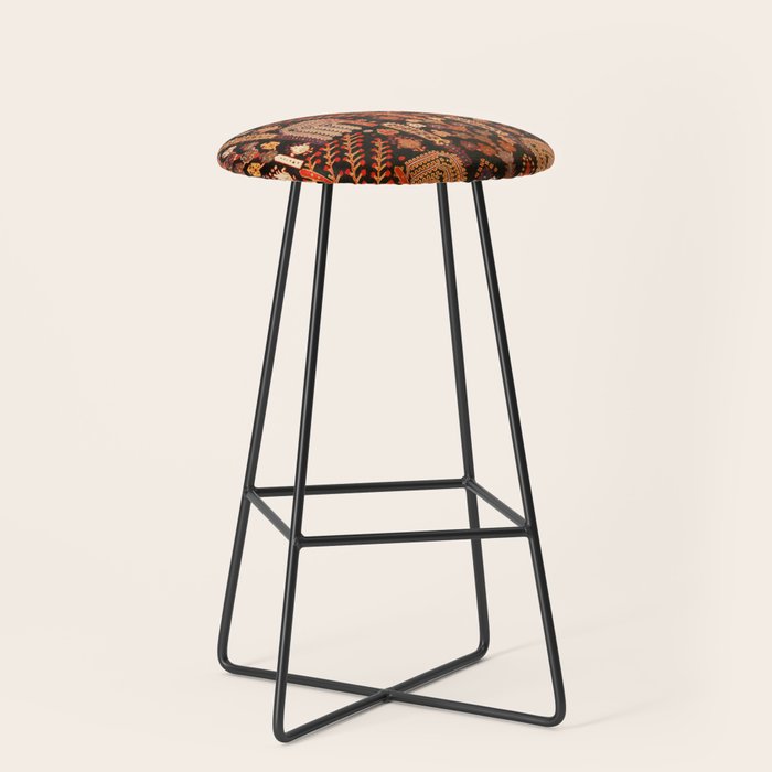 Bakhtiari Antique Persian Rug Print Stool Gallery Image 1
