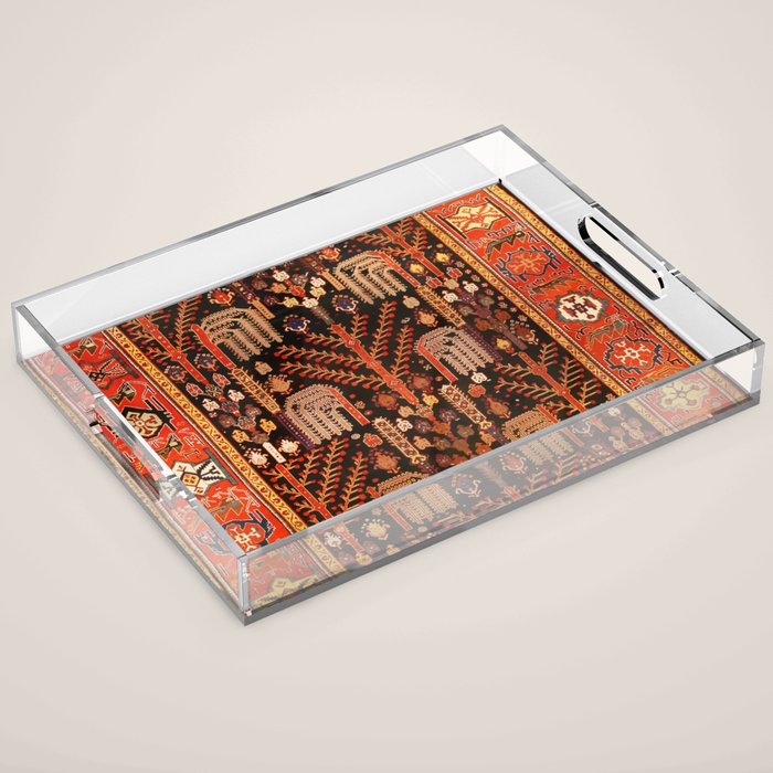 Bakhtiari Antique Persian Rug Print Acrylic Tray Gallery Image 1