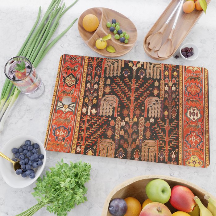 Bakhtiari Antique Persian Rug Print Cutting Board Gallery Image 2