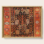 Bakhtiari Antique Persian Rug Print Serving Tray Gallery Image 1