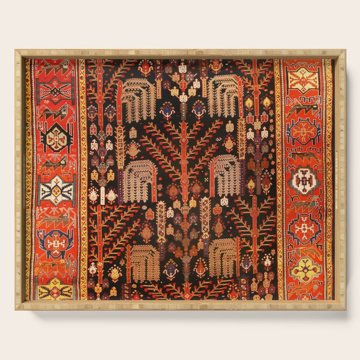 Bakhtiari Antique Persian Rug Print Serving Tray Gallery Image 1