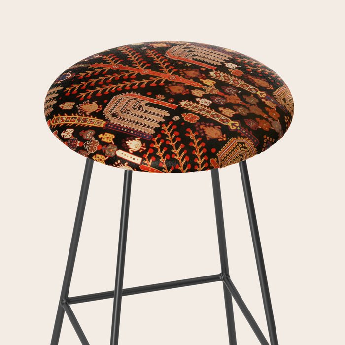 Bakhtiari Antique Persian Rug Print Stool Gallery Image 2