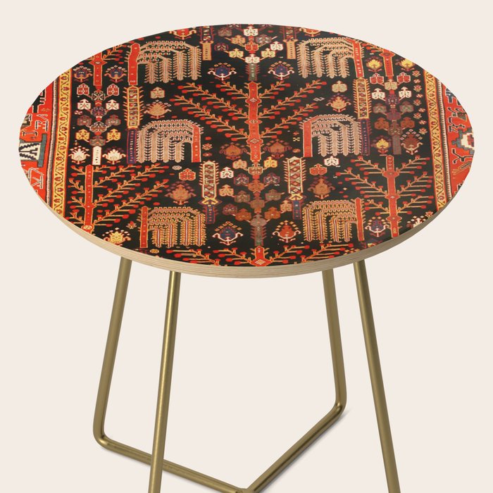Bakhtiari Antique Persian Rug Print Side Table Gallery Image 2