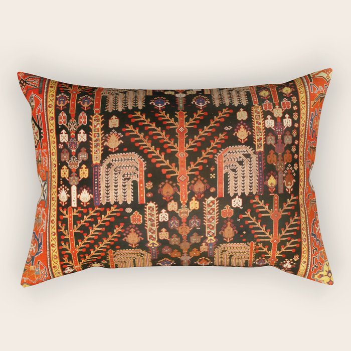 Bakhtiari Antique Persian Rug Print Rectangular Pillow Gallery Image 2