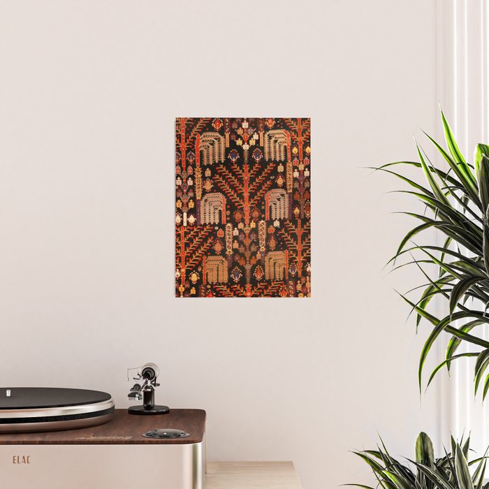 Bakhtiari Antique Persian Rug Print Poster Gallery Image 2